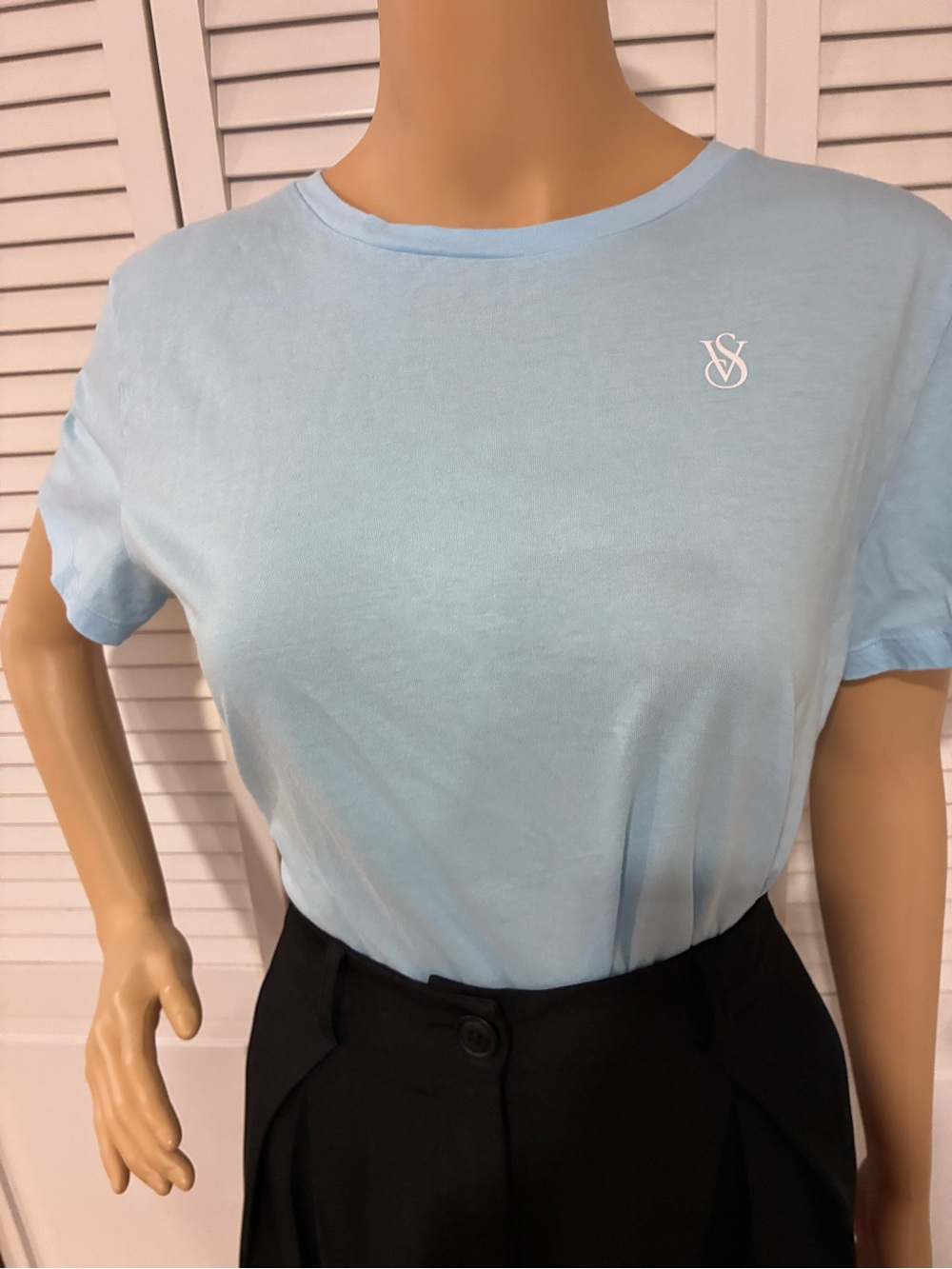 Victoria's Secret Light Blue Crewneck Tee with Small Logo